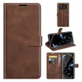 For Sharp Aquos R6 Retro Calf Pattern Buckle Horizontal Flip Leather Case with Holder & Card Slots & Wallet(Dark Brown)