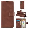 For Sharp Senior Retro Calf Pattern Buckle Horizontal Flip Leather Case with Holder & Card Slots & Wallet(Dark Brown)