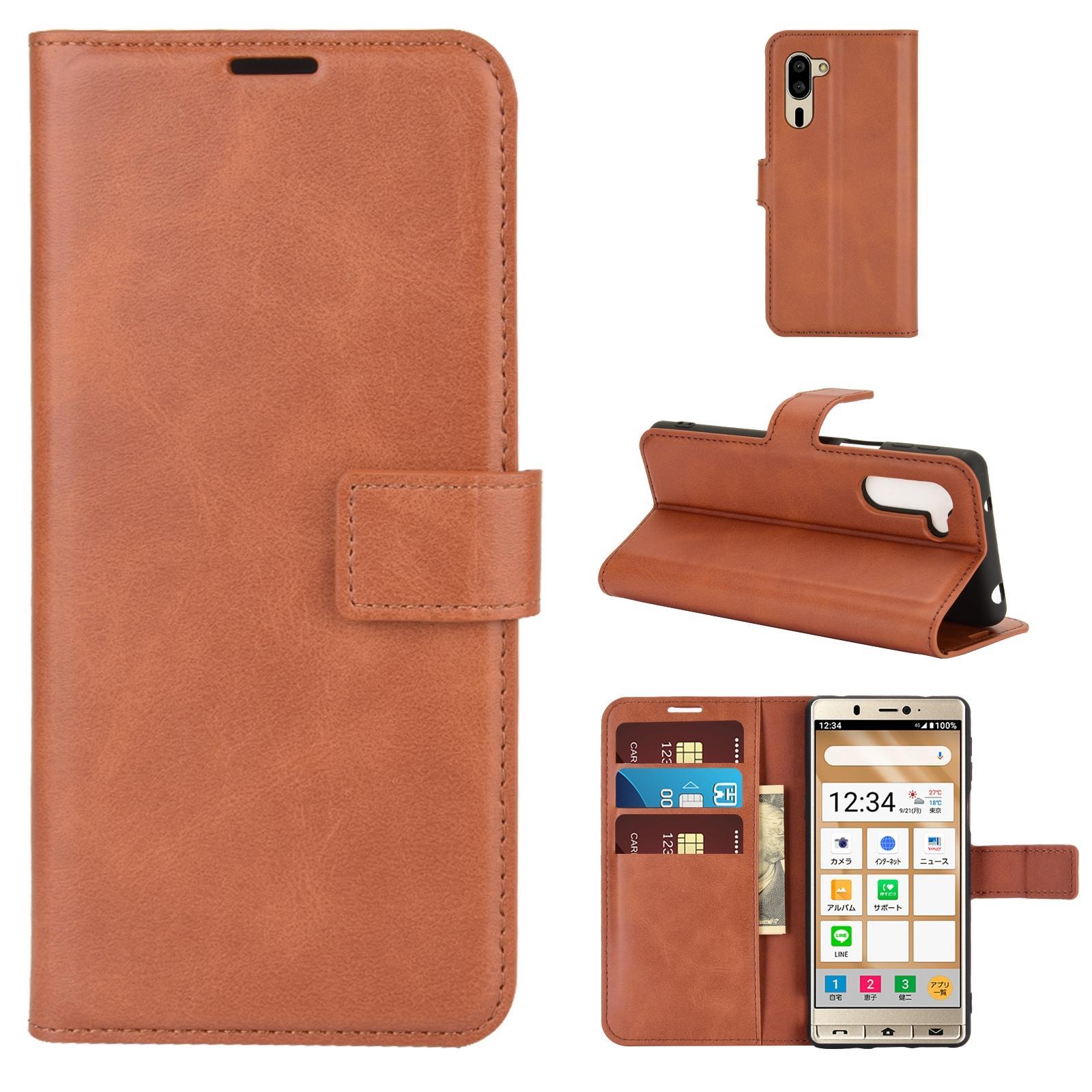 For Sharp Senior Retro Calf Pattern Buckle Horizontal Flip Leather Case with Holder & Card Slots & Wallet(Light Brown)