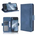 For Nokia 7.3 Skin Feel Calf Pattern Horizontal Flip Leather Case with Holder & Card Slots & Photo Frame(Blue)