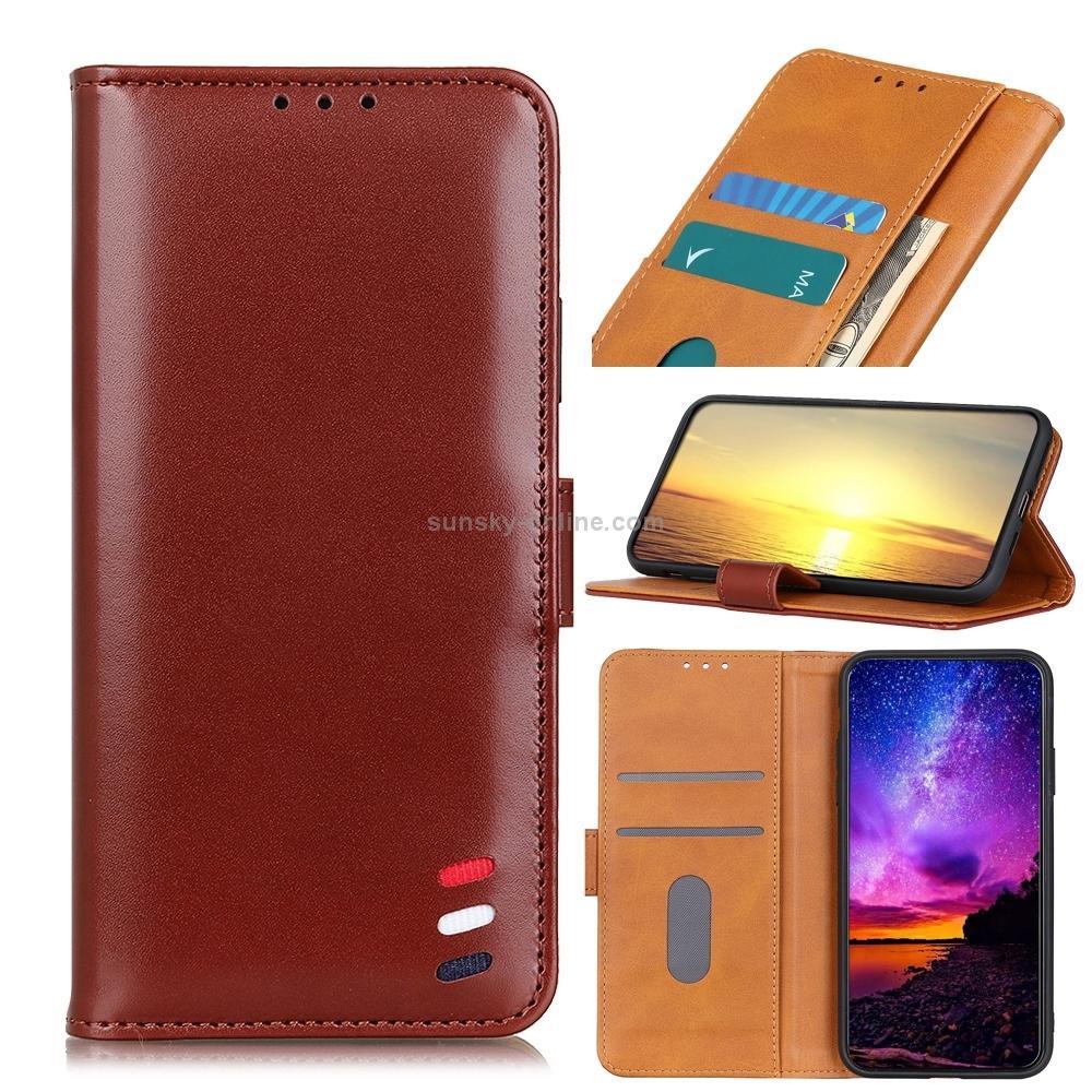 For Nokia G50 3-Color Pearl Texture Magnetic Buckle Flip Phone Leather Case(Brown)