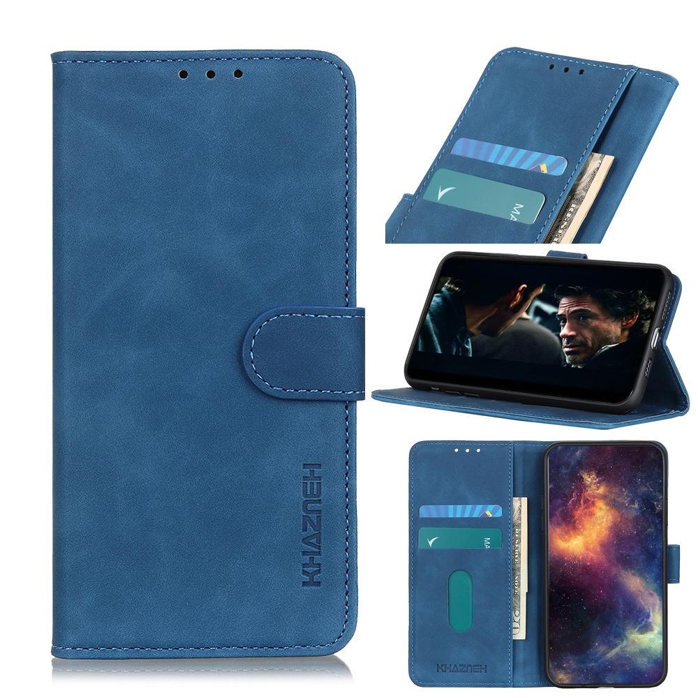 For ZTE Axon 11 5G KHAZNEH Retro Texture PU + TPU Horizontal Flip Leather Case with Holder & Card Slots & Wallet(Blue)