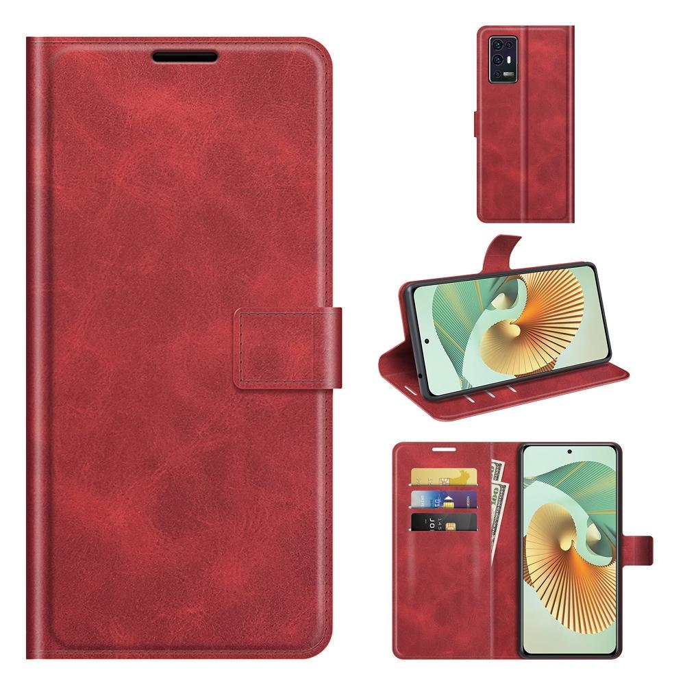 For ZTE Axon 30 Pro Retro Calf Pattern Buckle Horizontal Flip Leather Case with Holder & Card Slots & Wallet(Red)