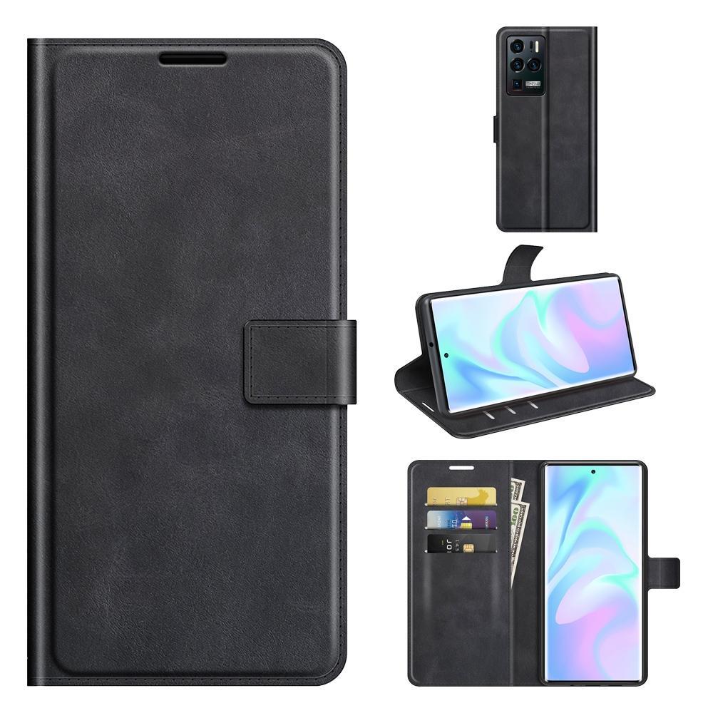For ZTE Axon 30 Ultra Retro Calf Pattern Buckle Horizontal Flip Leather Case with Holder & Card Slots & Wallet(Black)