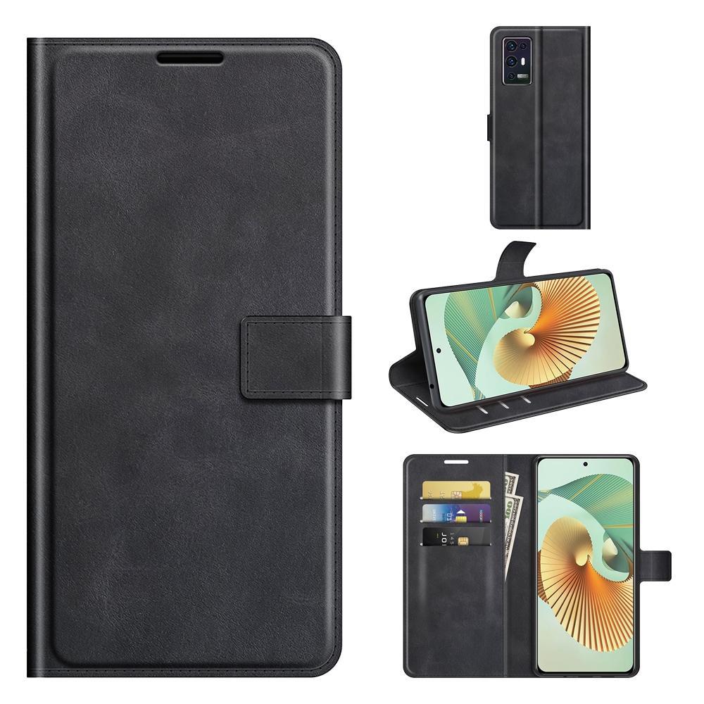 For ZTE Axon 30 Pro Retro Calf Pattern Buckle Horizontal Flip Leather Case with Holder & Card Slots & Wallet(Black)