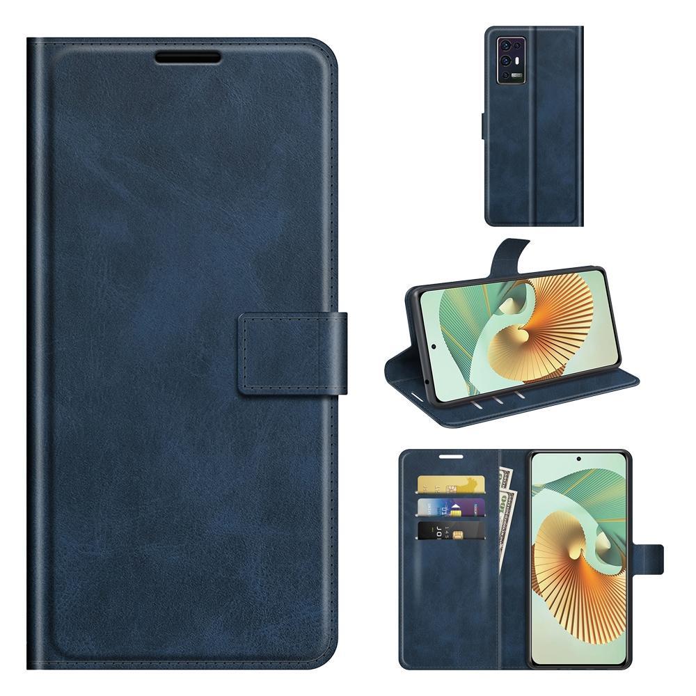 For ZTE Axon 30 Pro Retro Calf Pattern Buckle Horizontal Flip Leather Case with Holder & Card Slots & Wallet(Blue)