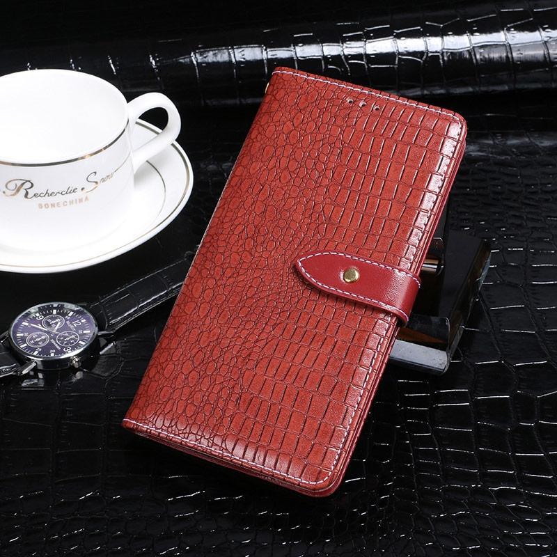 For HTC Desire 20 Pro idewei Crocodile Texture Horizontal Flip Leather Case with Holder & Card Slots & Wallet(Red)