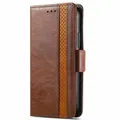 For Alcatel 1S (2021) CaseNeo Business Splicing Dual Magnetic Buckle Horizontal Flip PU Leather Case with Holder & Card Slots & Wallet(Brown)