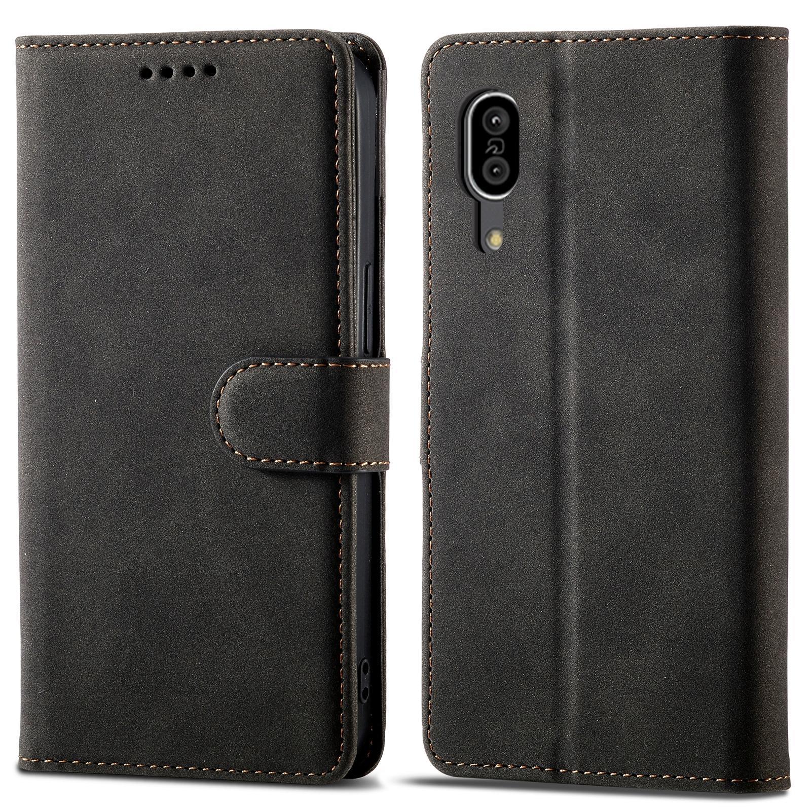 For Sharp Aquos Sense 3 Frosted Anti-theft Brush Horizontal Flip Leather Phone Case(Black)