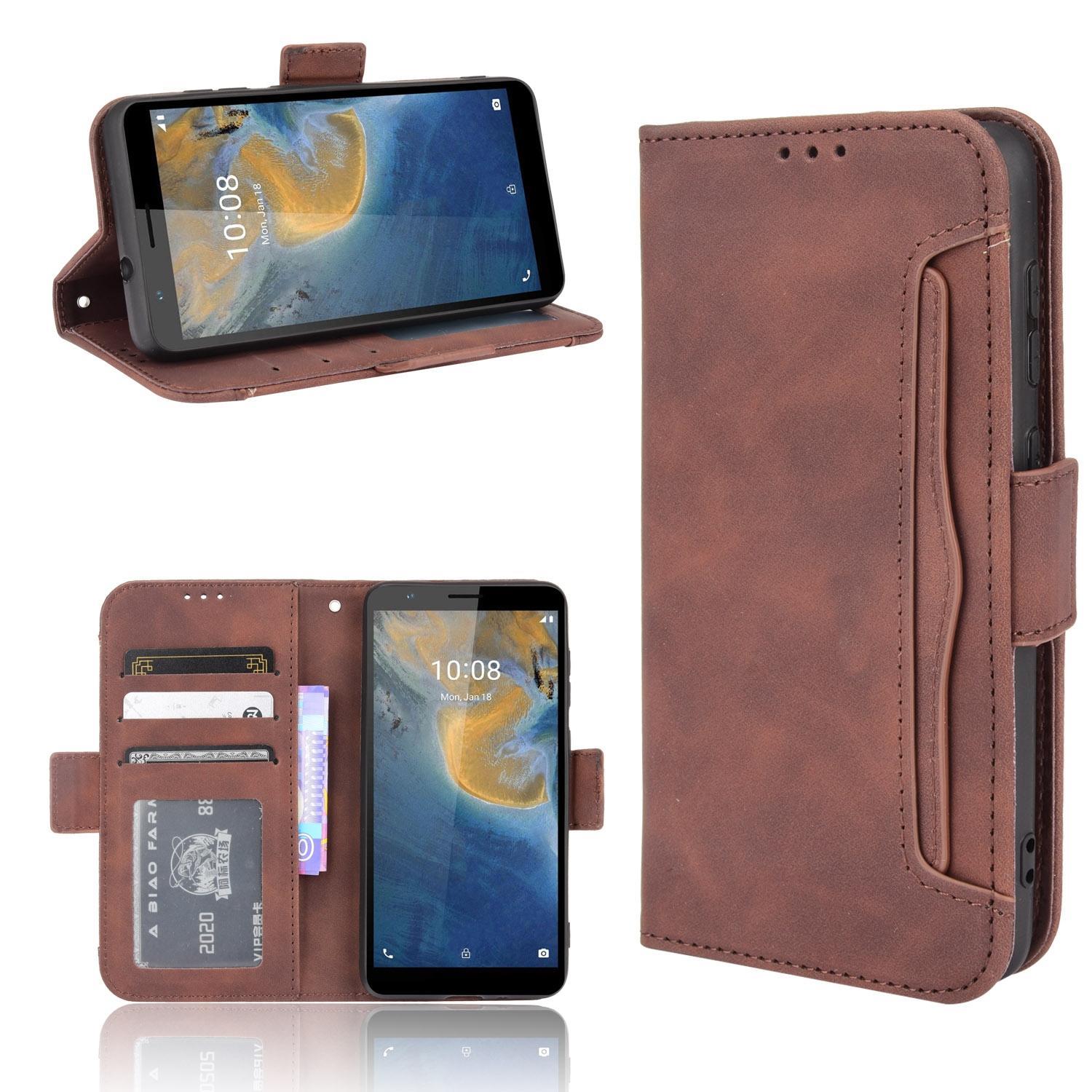 For ZTE Blade A31 Skin Feel Calf Pattern Horizontal Flip Leather Case with Holder & Card Slots & Photo Frame(Brown)