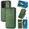 For ZTE nubia Z30 Pro Cubic Grid Pressed Horizontal Flip Magnetic PU Leather Case with Holder & Card Slots & Wallet(Green)
