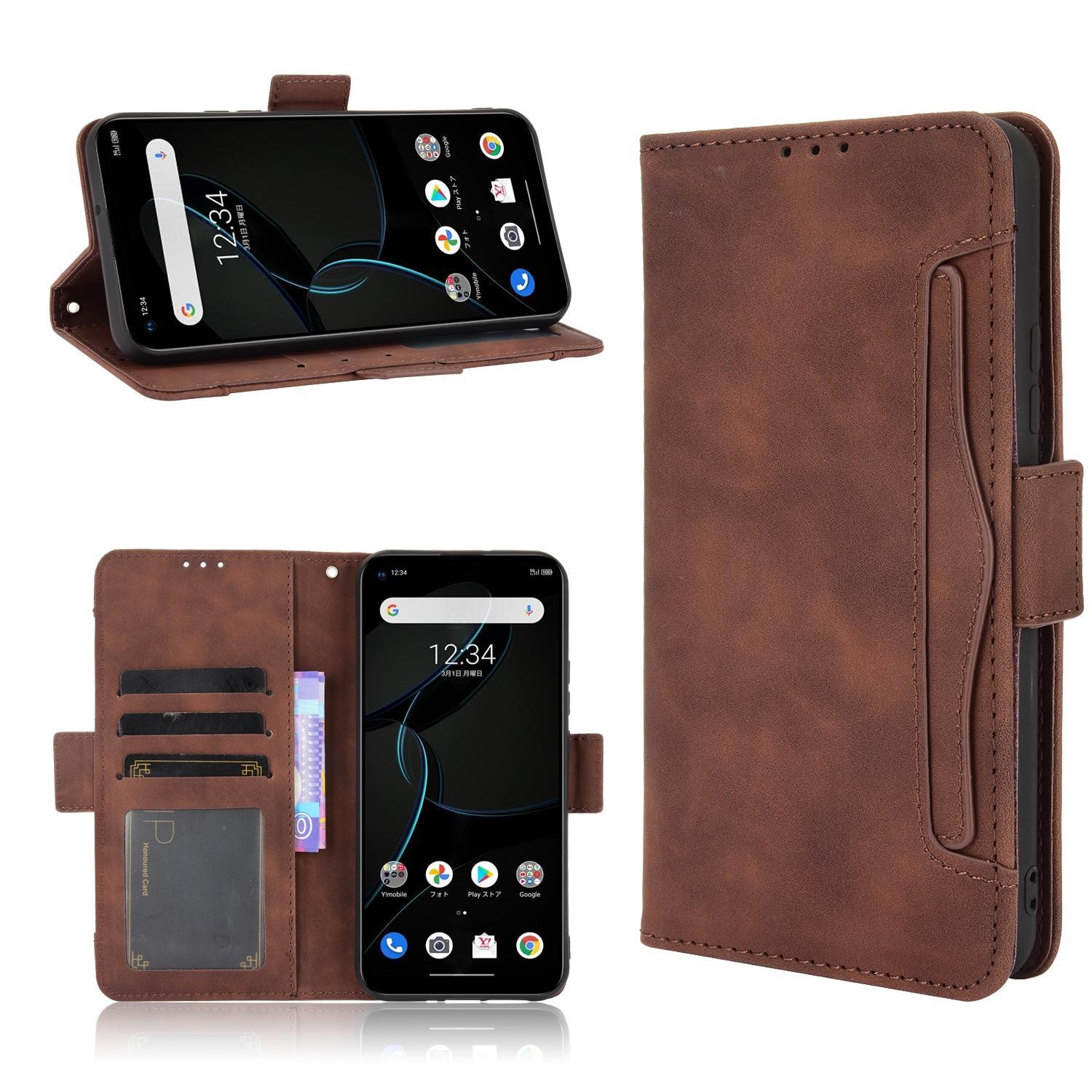 For ZTE Libero 5G Skin Feel Calf Pattern Horizontal Flip Leather Case with Holder & Card Slots & Photo Frame(Brown)