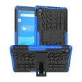 For Lenovo Tab M8 (2020) TB-8705F 8.0 inch Tire Texture Shockproof TPU+PC Protective Case with Holder(Blue)