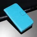 For Sharp Aquos R6 idewei Crazy Horse Texture Horizontal Flip Leather Case with Holder & Card Slots & Wallet(Sky Blue)