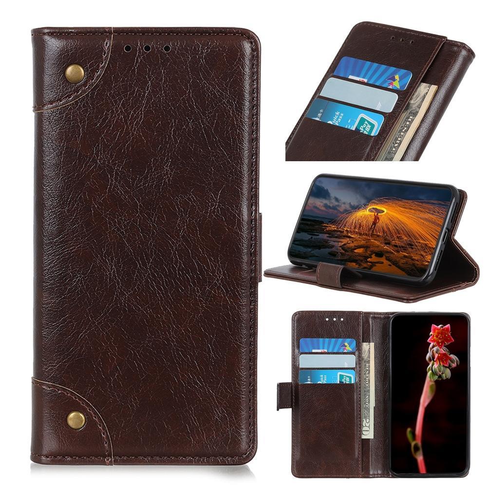 For Alcatel 3X 2020 Copper Buckle Nappa Texture Horizontal Flip Leather Case with Holder & Card Slots & Wallet(Cofffee)