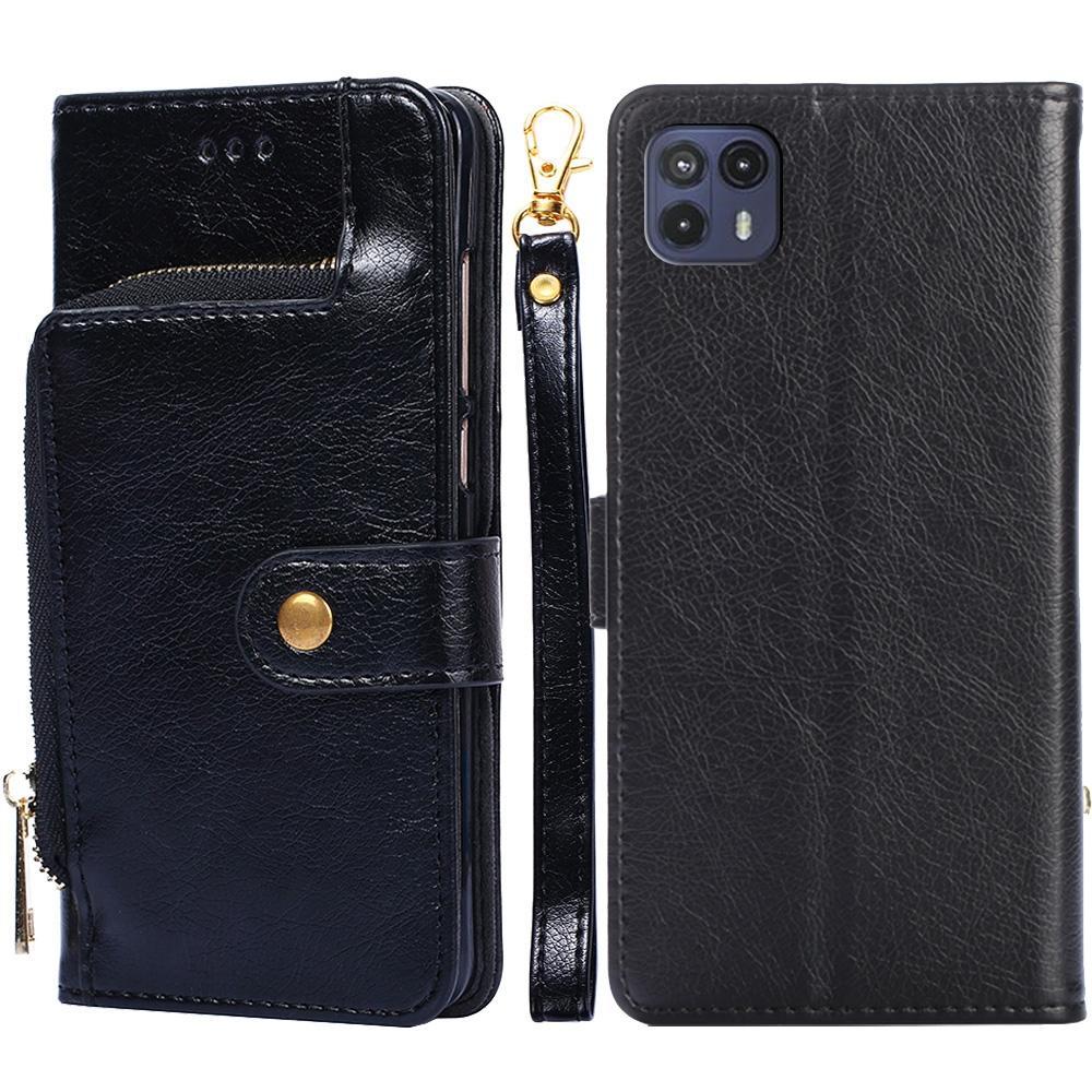 For Motorola Moto G50 5G Zipper Bag Leather Phone Case(Black)