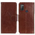 For Alcatel 1S (2021) Nappa Texture Horizontal Flip Leather Case with Holder & Card Slots & Wallet(Brown)