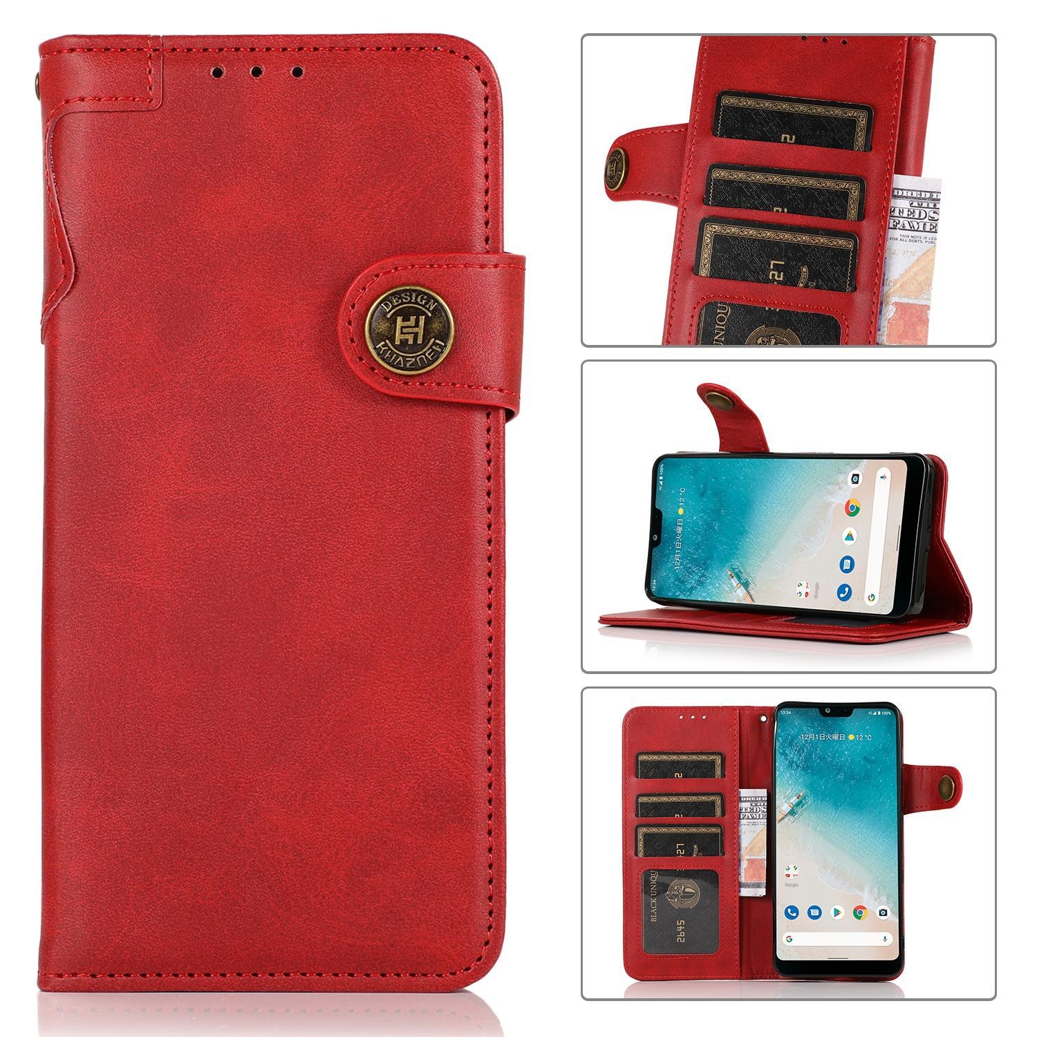 For Asus Zenfone 8 KHAZNEH Dual-Splicing Cowhide Texture Horizontal Flip Leather Case with Holder & Card Slots & Wallet & Photo Frame & Lanyard(Red)