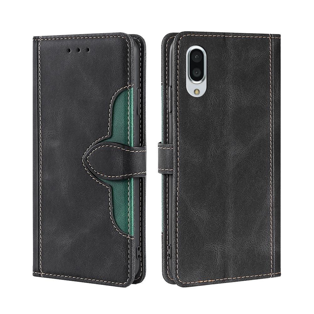For Sharp Aquos Sense 3 Plus Skin Feel Straw Hat Magnetic Buckle Leather Phone Case(Black)