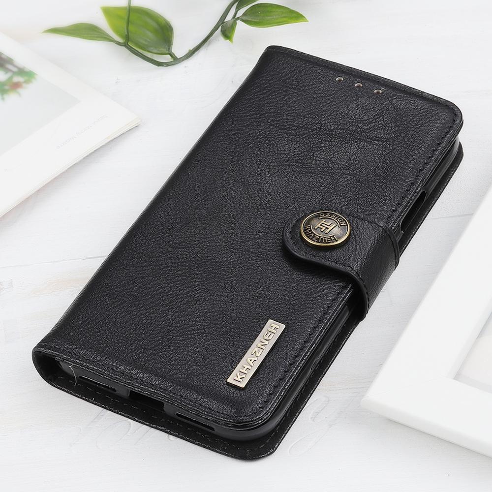 For Motorola Moto G 5G Plus KHAZNEH Cowhide Texture Horizontal Flip Leather Case with Holder & Card Slots & Wallet(Black)