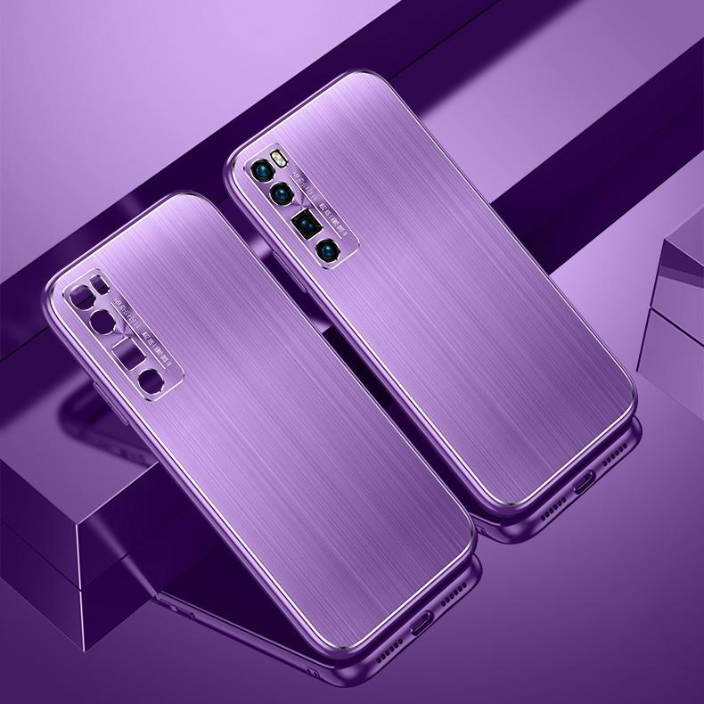 For Huawei nova 7 Pro Cool Sharp Series Aluminum Plate Brushed Lens All-inclusive Protective Case(Roland Purple)
