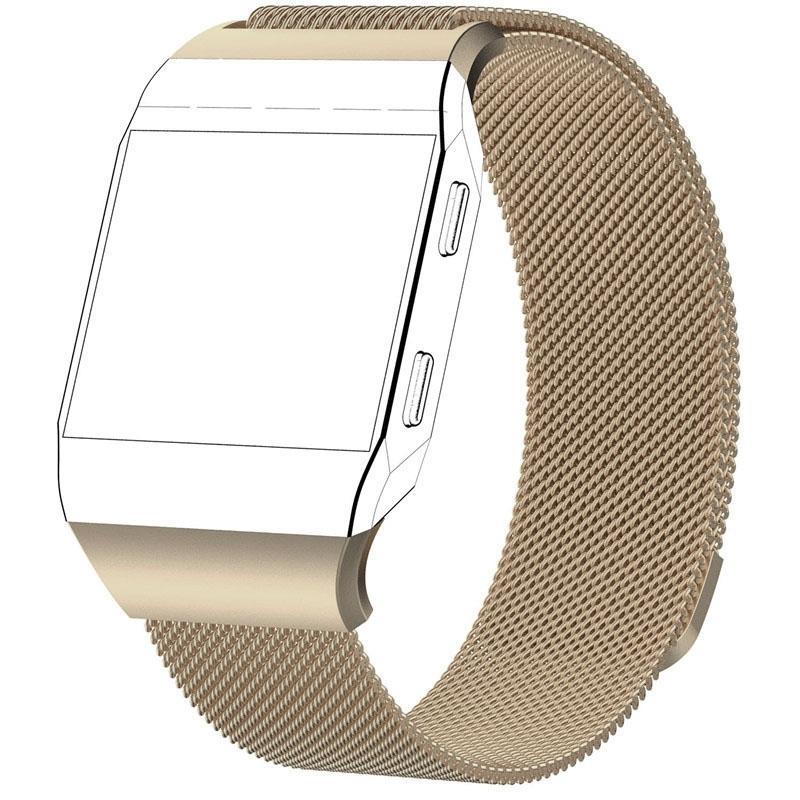 For FITBIT Ionic Milanese Watch Strap Small Size : 20.6X2.2cm(Champagne Gold)