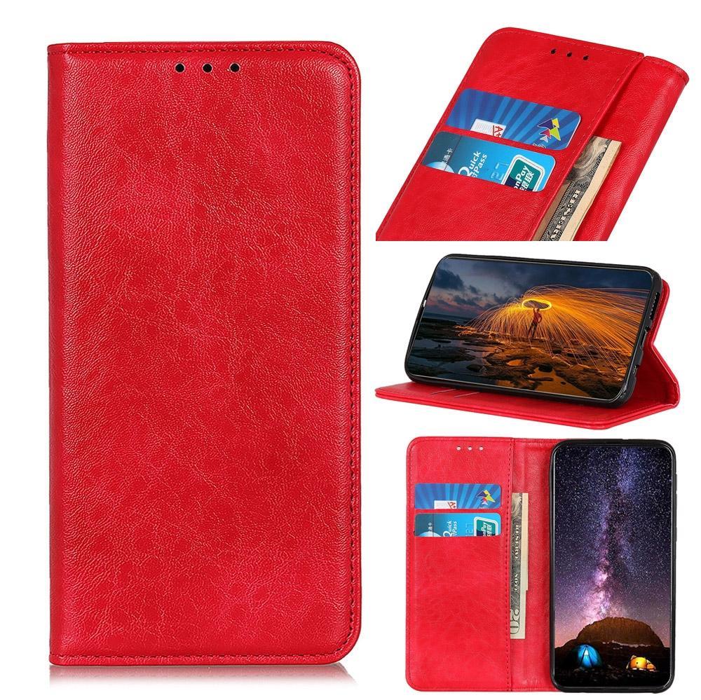 For Alcatel 3X 2020 Magnetic Crazy Horse Texture Horizontal Flip Leather Case with Holder & Card Slots & Wallet(Red)