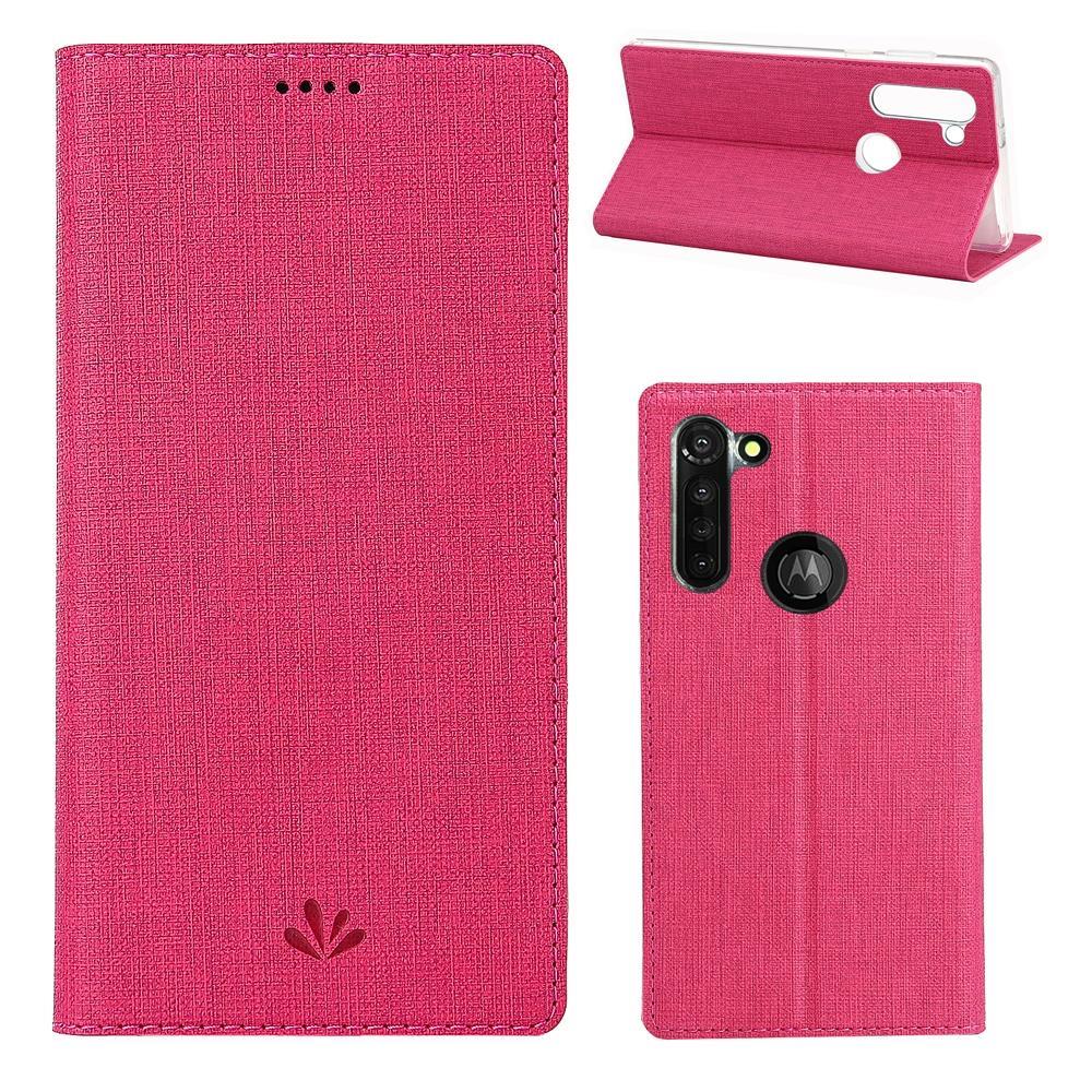 For Motorola Moto G8 ViLi DMX-54 Shockproof TPU + PU Leather Magnetic Attraction Horizontal Flip Protective Case with Card Slots & Holder(Rose Red)