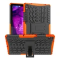 For Lenovo Tab P11 Tire Texture Shockproof TPU+PC Protective Case with Holder(Orange)