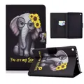 For Amazon Kindle Fire HD 8 (2016) / (2017) / (2018) Electric Pressed TPU Colored Drawing Horizontal Flip Leather Case with Holder & Pen Slot(Flower E