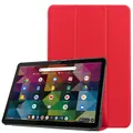For Lenovo Duet Chromebook uster Texture Smart PU Leather Case with Sleep / Wake-up Function & 3-Fold Holder(Red)