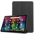 For Lenovo Duet Chromebook uster Texture Smart PU Leather Case with Sleep / Wake-up Function & 3-Fold Holder(Black)