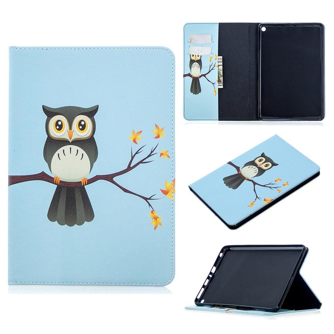 For Amazon Kindle Fire HD8 (2020) Colored Drawing Pattern Horizontal Flip Leather Case with Holder & Card Slots & Wallet(Eagle on The Tree)