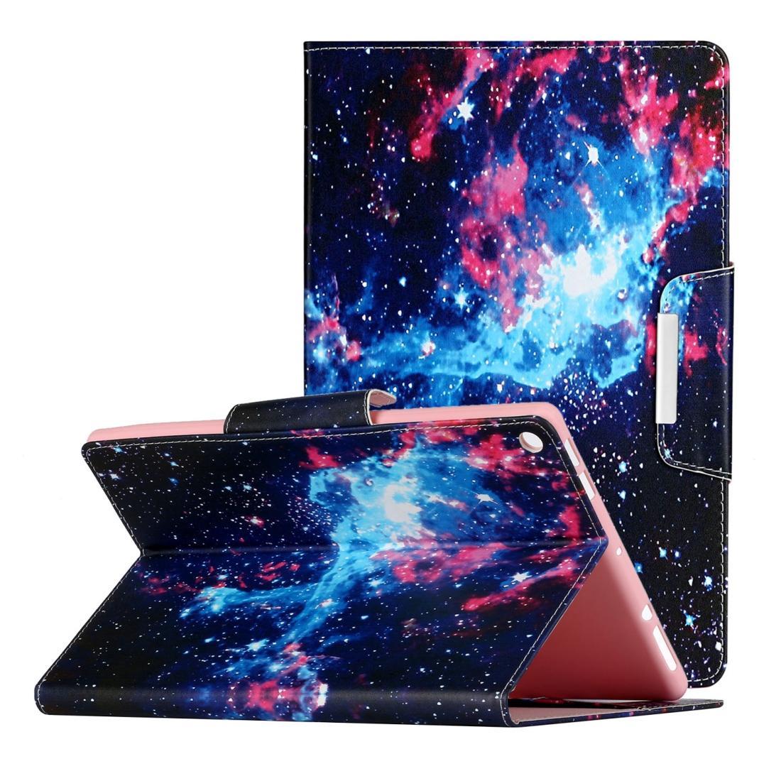 For Amazon Fire HD 8 (2017) Painted Pattern Horizontal Flip Leather Case with Holder(Starry Sky)