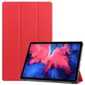 For Lenovo Tab P11 (TB-J606F) Custer Texture Horizontal Flip Leather Case with Three-folding Holder & Sleep / Wake-up Function(Red)