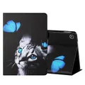 For Amazon Kindle Fire HD7 2015 / 2017 / 2019 Colored Drawing Horizontal Flip Leather Case with Holder & Card Slots(Butterfly Cat)