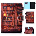For Amazon Kindle Youth Version 2019 Colored Drawing Stitching Horizontal Flip Leather Case, with Holder & Card Slots(Bookshelf)