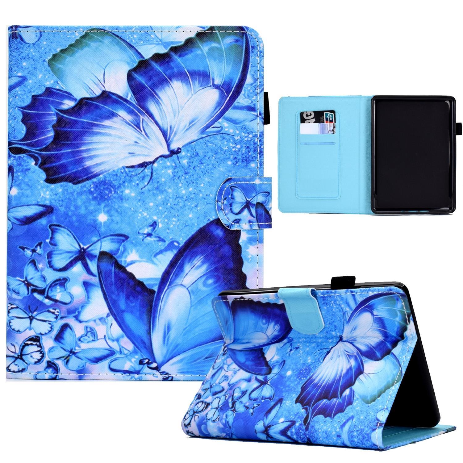 For Amazon Kindle Paperwhite 5 Sewing Pen Slot Leather Tablet Case(Butterflies)