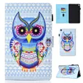 For Amazon Kindle Fire HD 8 Colored Drawing Stitching Horizontal Flip Leather Case, with Holder & Card Slots(Colored Owl)