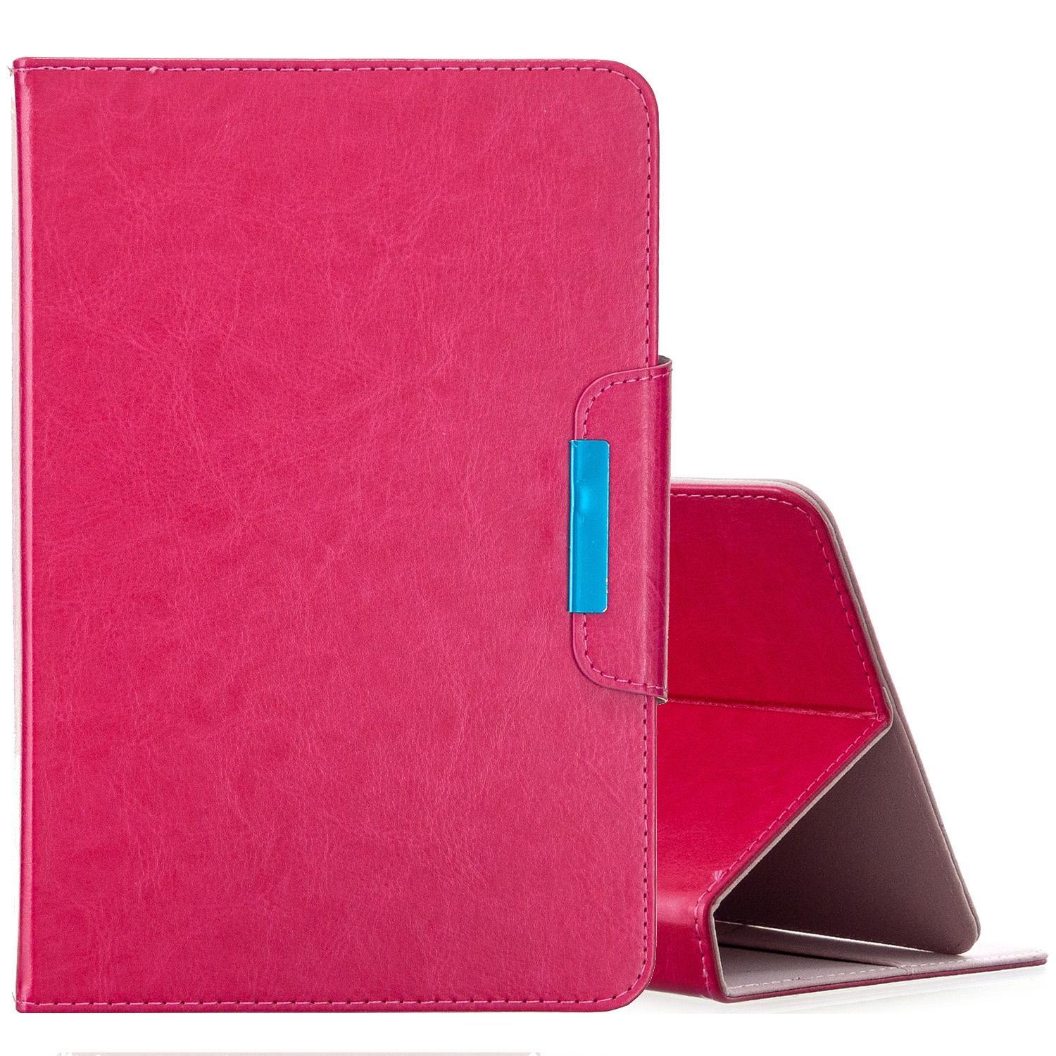 For 7 inch Universal Solid Color Horizontal Flip Leather Case with Card Slots & Holder & Wallet(Rose Red)