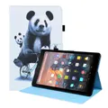 For Amazon Fire HD 10 2019 Animal Pattern Horizontal Flip Leather Case with Holder & Card Slots & Photo Frame & Sleep / Wake-up Function(Cycling Panda