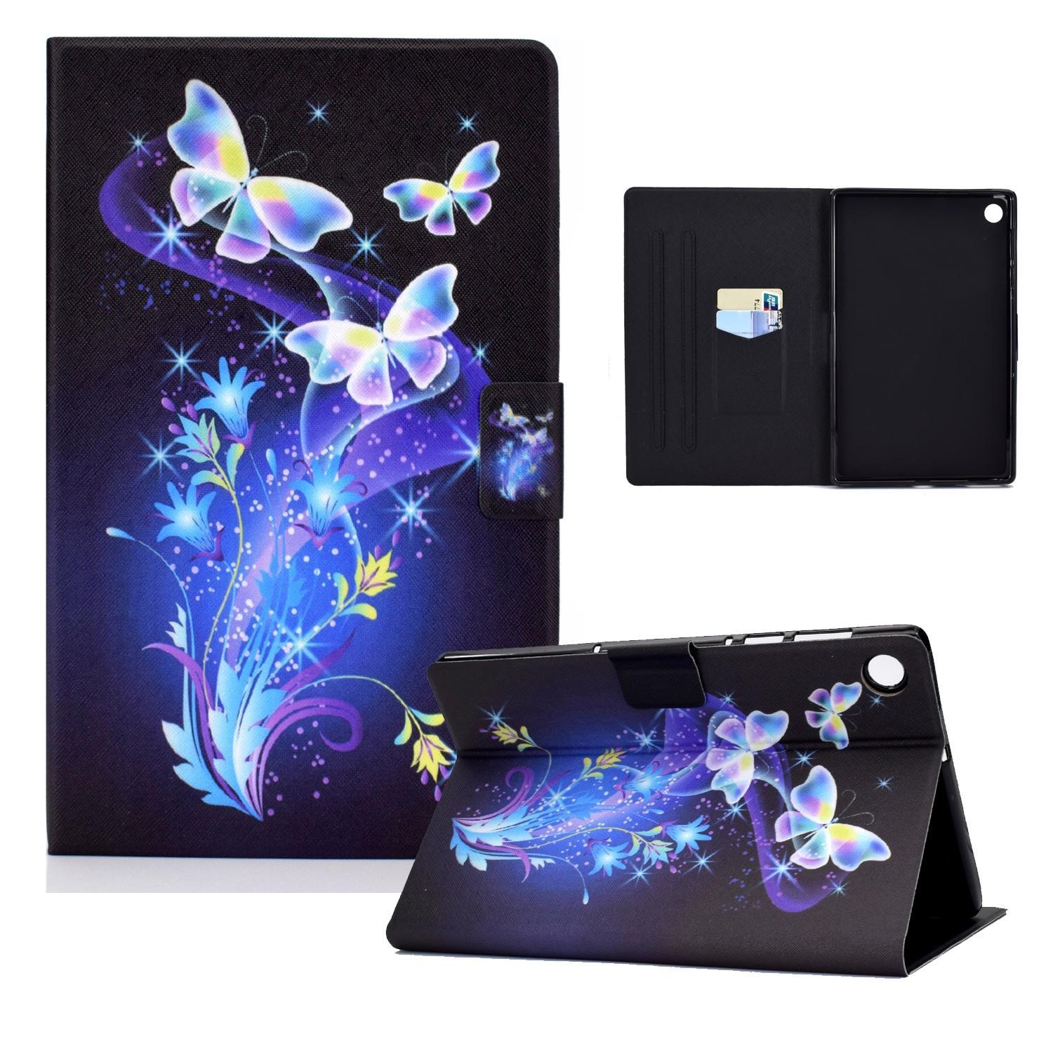 For Huawei MediaPad T10 / T10s / Honor Pad 6 Electric Pressed TPU Colored Drawing Horizontal Flip Leather Case with Holder & Pen Slot(Butterflies Flow