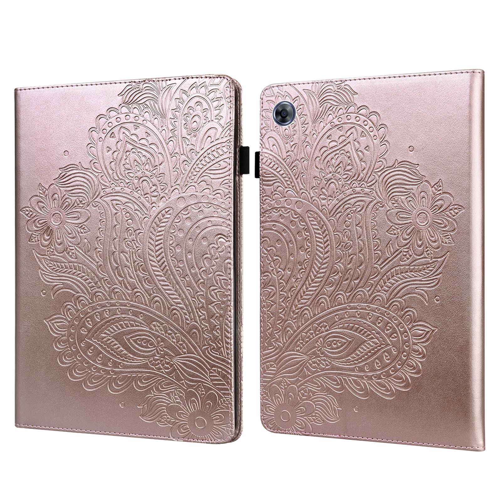 For Huawei MatePad T8 8.0 2020 Pea Embossed Pattern TPU + PU Leather Tablet Case(Rose Gold)