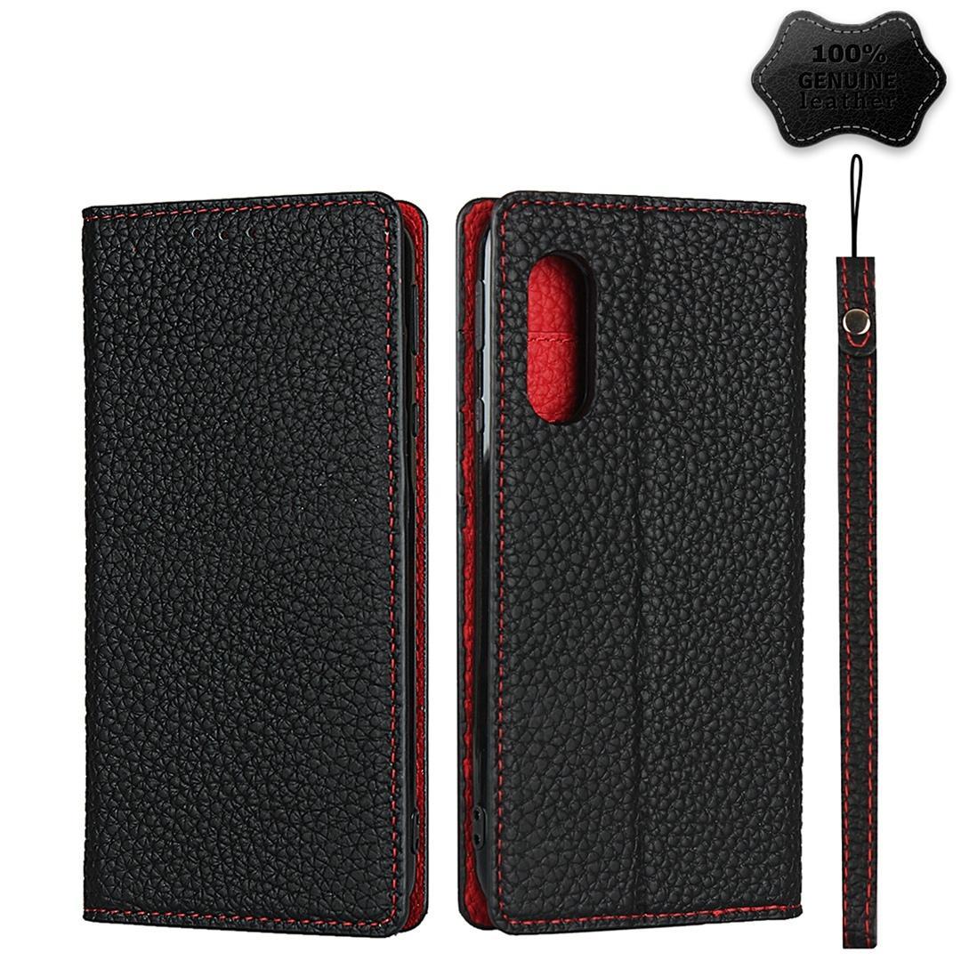 For Sharp Aquos Sense 3 Litchi Genuine Leather Phone Case(Black)