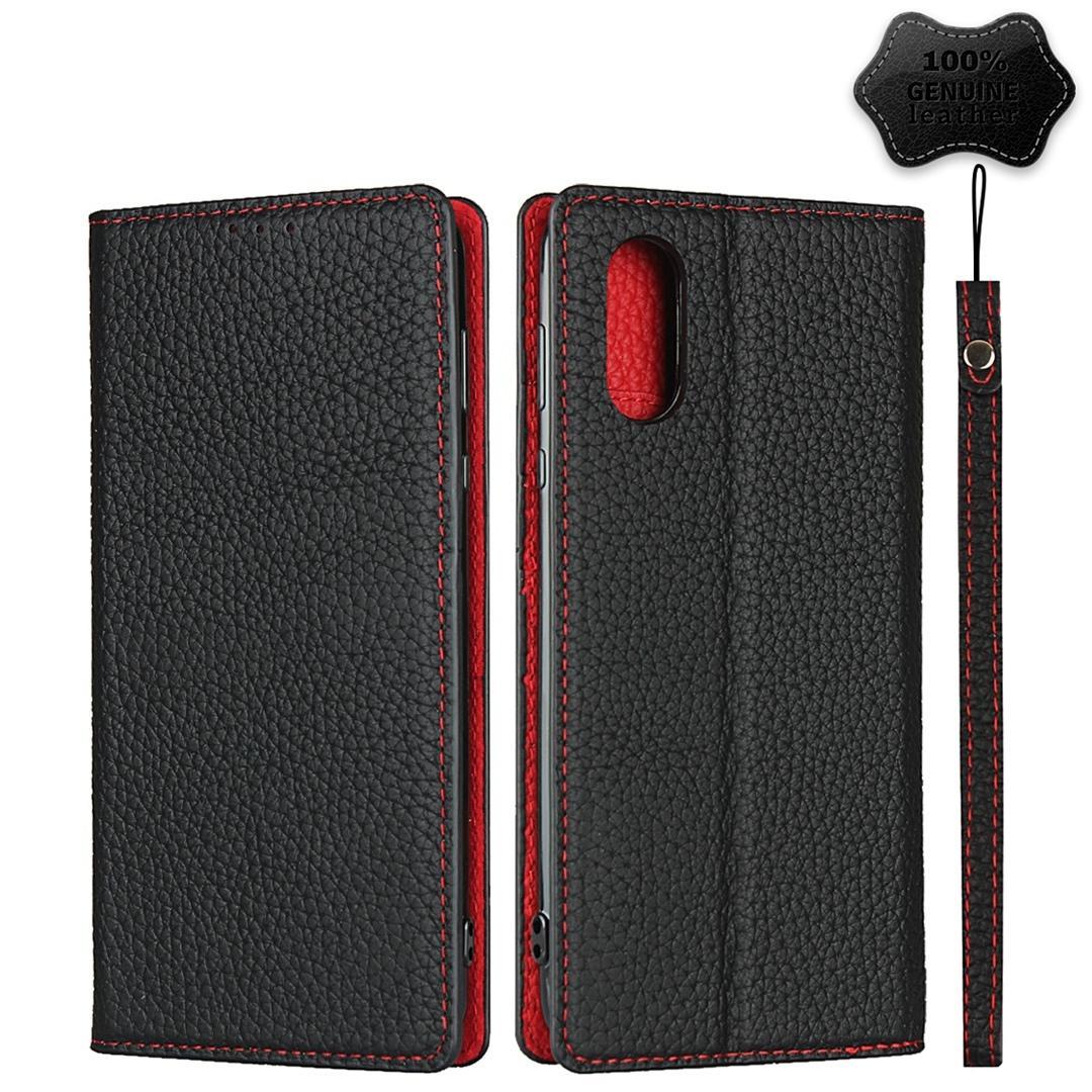 For Sharp Aquos Sense 3 Plus Litchi Genuine Leather Phone Case(Black)