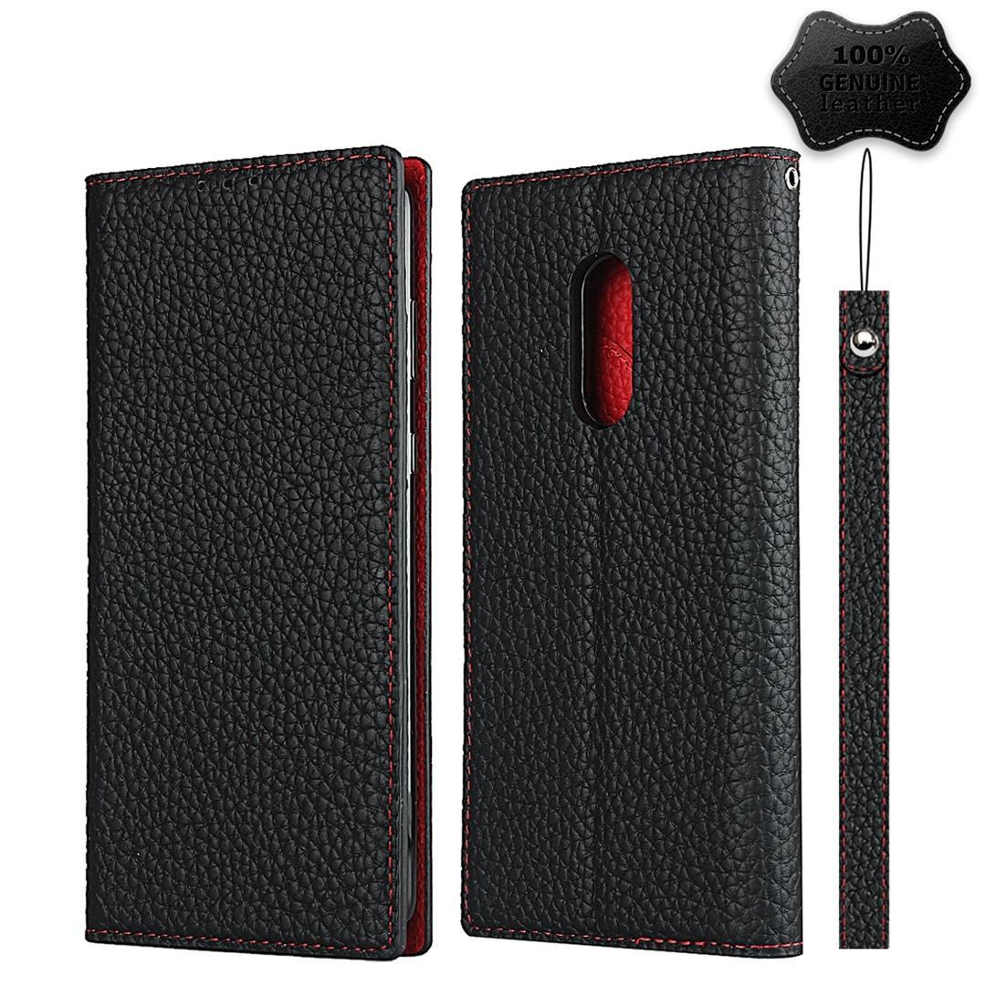 For Sharp Aquos Zero2 Litchi Genuine Leather Phone Case(Black)
