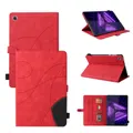 For Lenovo Tab M10 Plus TB-X606 10.3 inch Dual-color Splicing Horizontal Flip PU Leather Case with Holder & Card Slots & Sleep / Wake-up Function(Red)