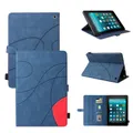For Amazon Fire HD 10 2021 Dual-color Splicing Horizontal Flip PU Leather Case with Holder & Card Slots & Sleep / Wake-up Function(Blue)