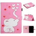 For 10 inch Universal Tablet PC Colored Drawing Pattern Horizontal Flip PU Leather Case with Holder & Card Slot(Loving Elephant)