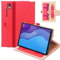 For Lenovo Tab M10 HD 2nd Gen TB-X306X Business Retro PU Horizontal Flip Leather Case with Holder & Card Slots & Hand Strap(Red)